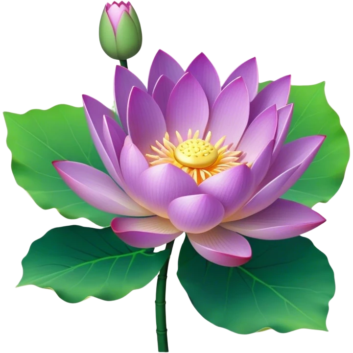 bouquet purple Nymphaea lotus,stem, Lotus leaf emoji