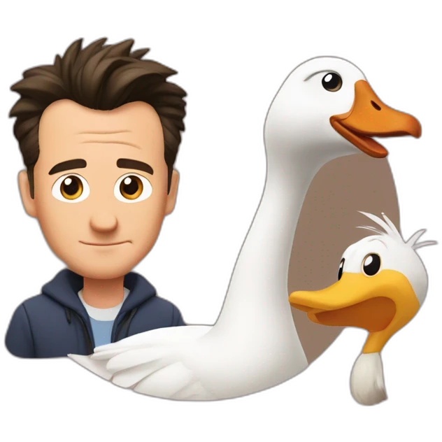 Chandler bing with goose emoji