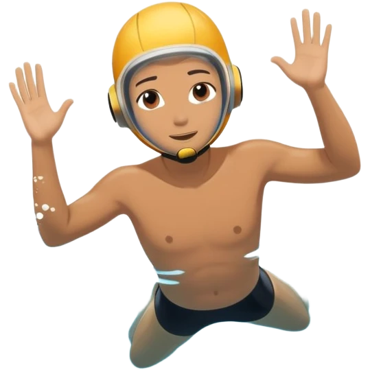 inexperienced but determined person diving into a pool of divers, with a pool named confidence... glowing body head first emoji