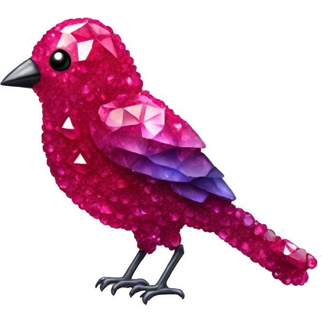 Ruby bird made out of crystals emoji