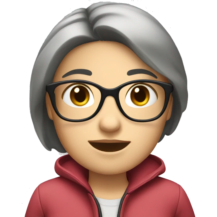 Girl tour guide with fair skin short black hair chubby face emoji