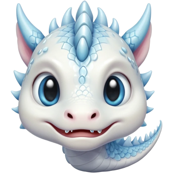 crying white cute dragon emoji