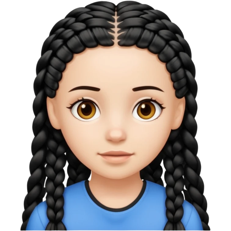 white girl 10 black braids emoji