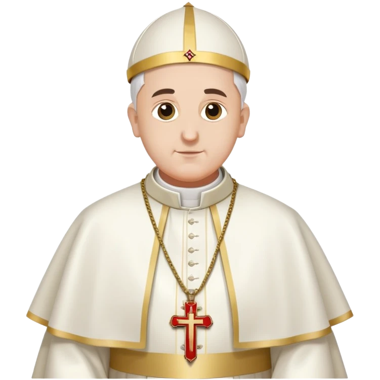 Pope with traditional white mitre and papal vestments emoji