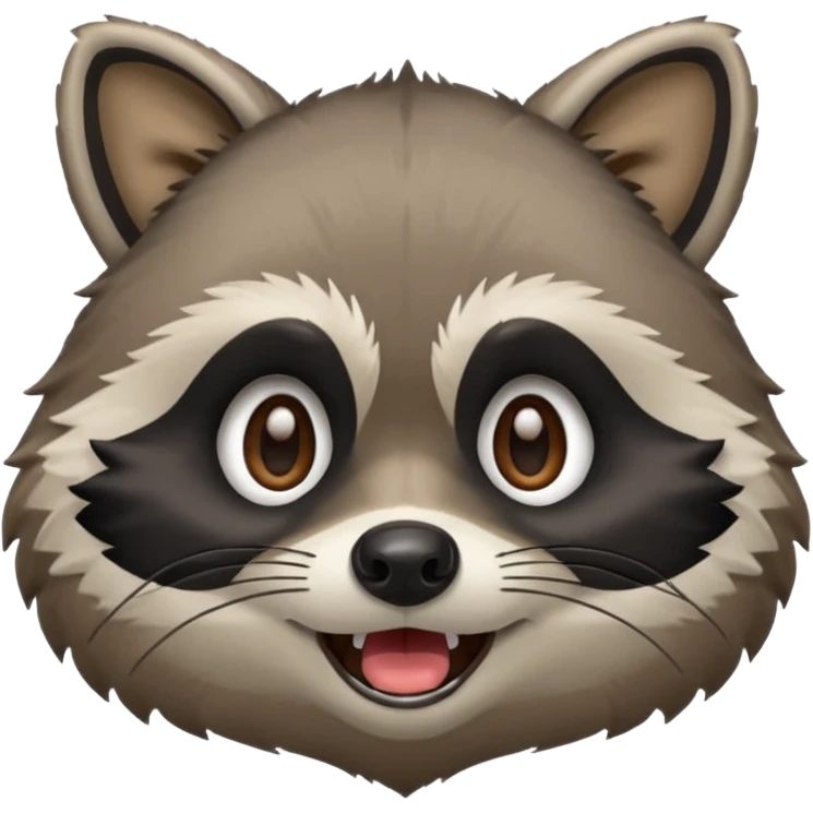 Create emojis from a picture with a raccoon's face. Different emotions, with the addition of paws emoji