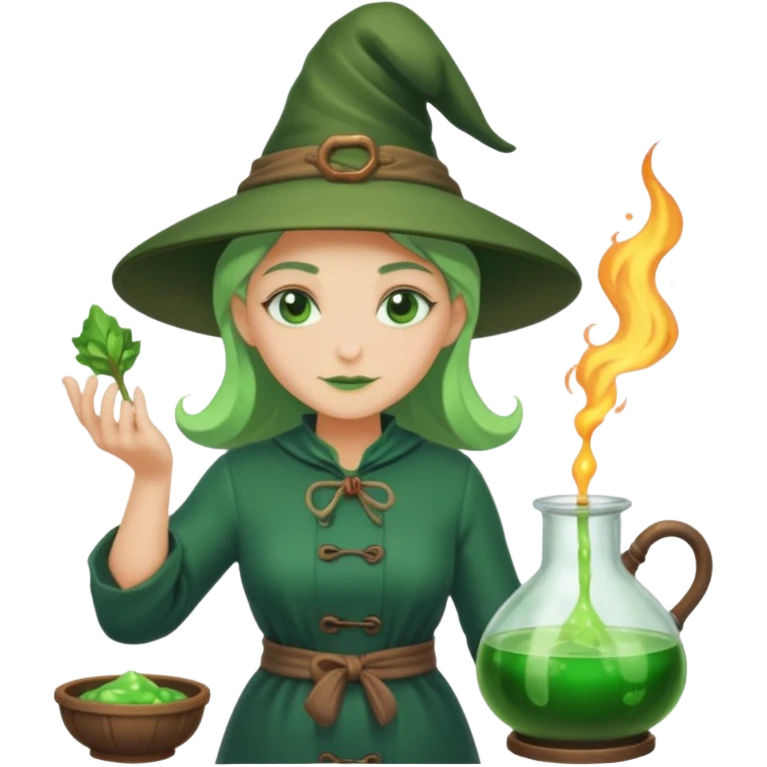 green witch cooking potion emoji
