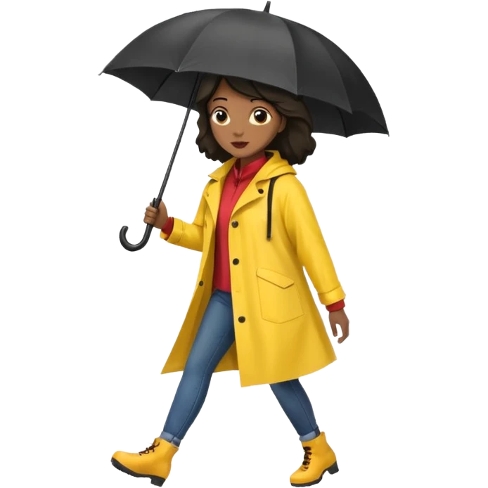 Street Umbrella Walker black woman emoji