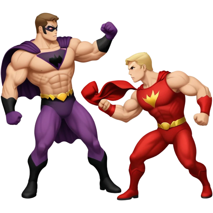 Superhero fighting villain  emoji