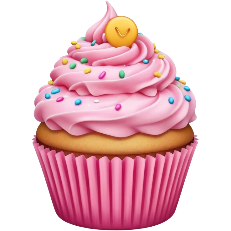 Cupcake with pink icing emoji
