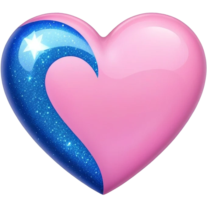 Pink heart with blue sparkles  emoji