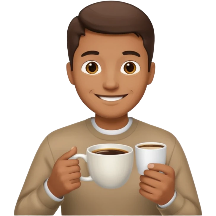 man, hold a cup of coffee emoji