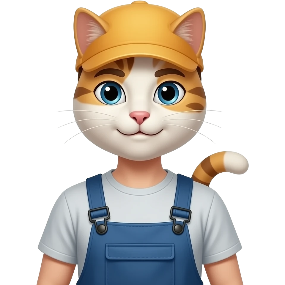 worker with the cat emoji
