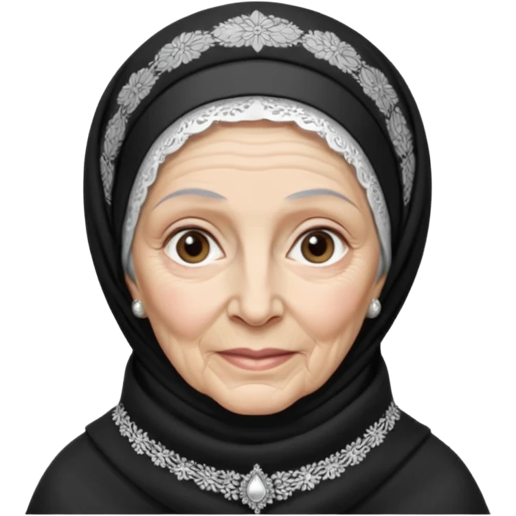 orthodox jewish woman with tichel kercheif circa. 1890 make into greyscale elderly emoji