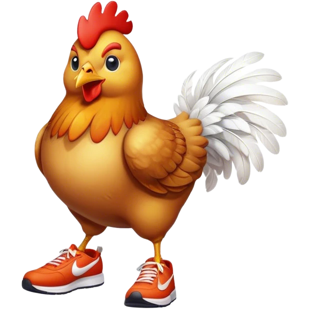 Chicken wearing Nike shoes emoji