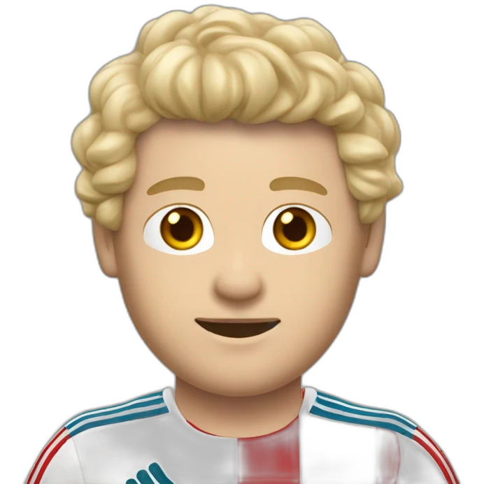 un mec qui s'appelle Simon qui est blond avec un maillot du Bayern emoji