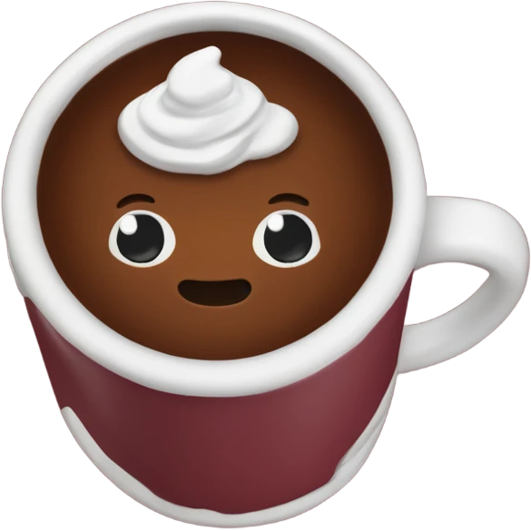 Cozy hot cocoa maroon mug emoji
