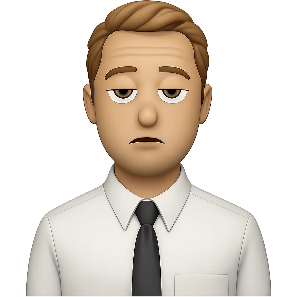 Change facial expression to bored, keep transparent background, maintain the same style as the reference image. emoji