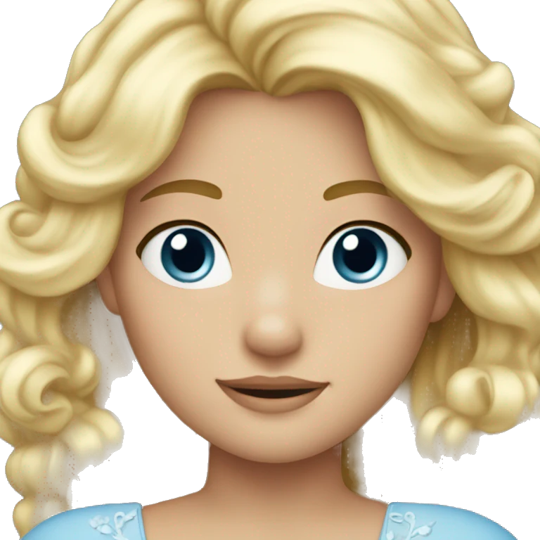 Princess in light blue dress and blond hair  emoji