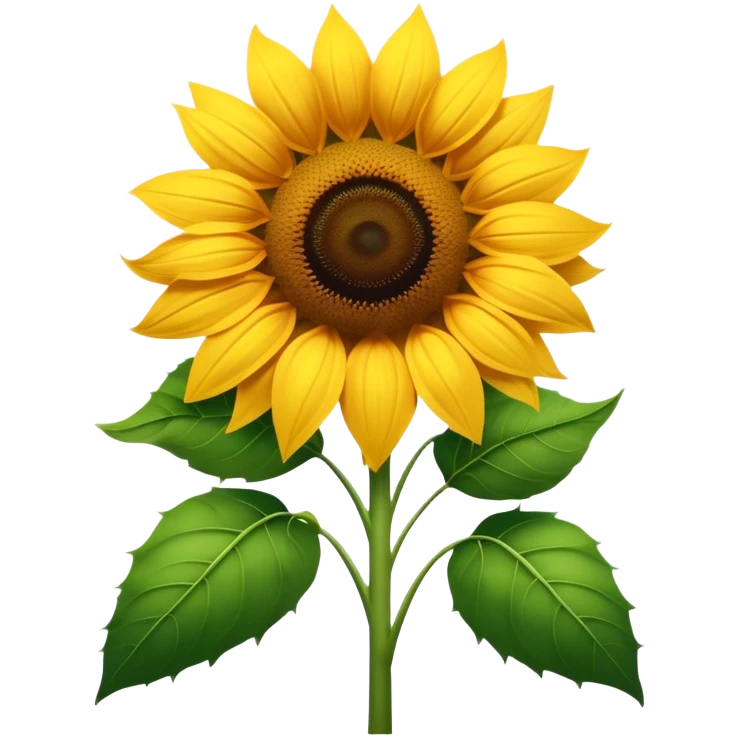 Cinematic Realistic Sunflower Emoji, Tall and bright, with a large, golden-yellow blossom facing the sun, its broad, textured petals surrounding a dark center. The sturdy green stalks and leaves frame the vibrant flower, while a gentle breeze causes the petals to sway. Soft glowing outline, capturing the essence of sunshine and warmth in a cheerful, towering sunflower! emoji