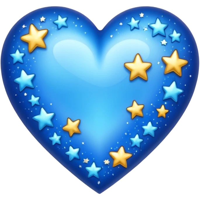 can you make an blue heart with stars and sparkles emoji