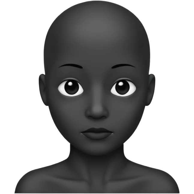 Minimalist flat vector icon, iOS style, thin black outline on a white background. Human silhouette. Black, completely monochrome, matte. Impersonal, no eye sockets, no hair. emoji