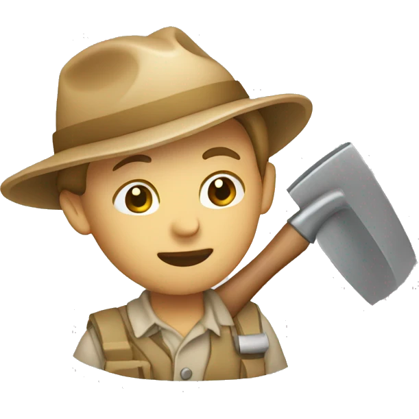archaeologist emoji with trowel emoji