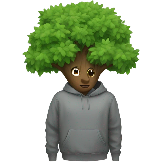 Tree wearing a hoodie  emoji