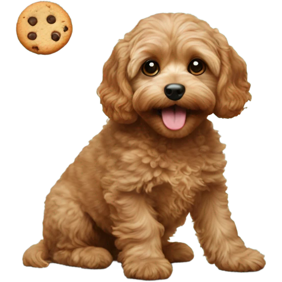 Cavapoo eating a cookie emoji