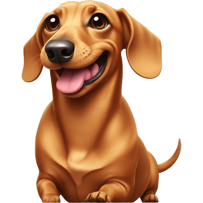 Dachshund with tongue out emoji