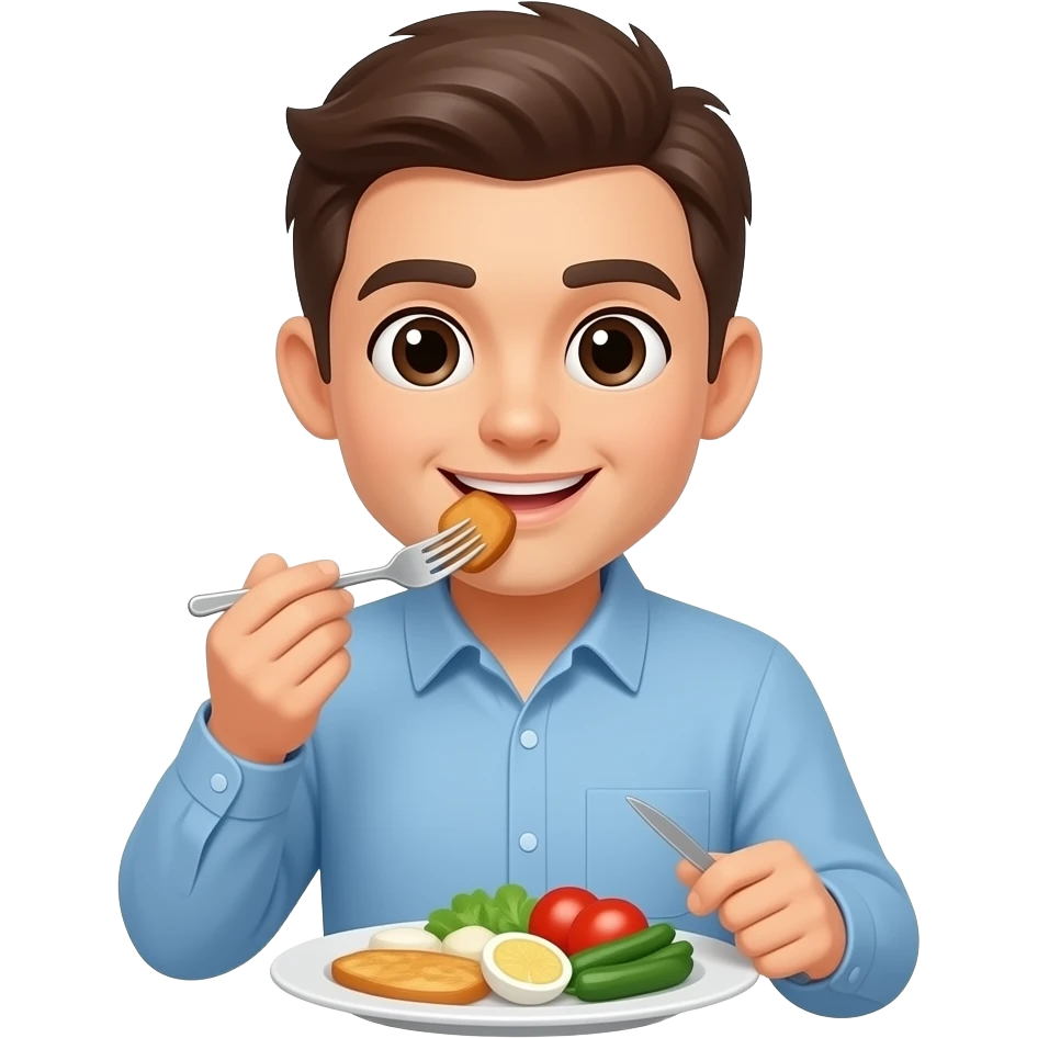 Having dinner emoji
