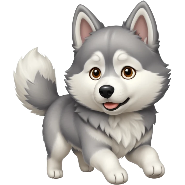 husky dog escaping emoji
