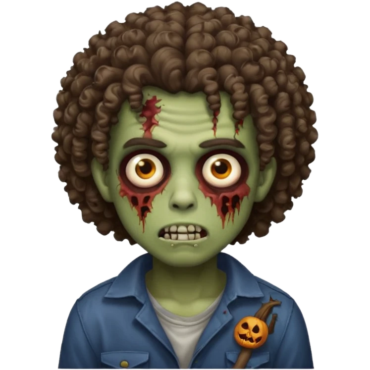 menino cabelo grande cacheado zumbie  emoji
