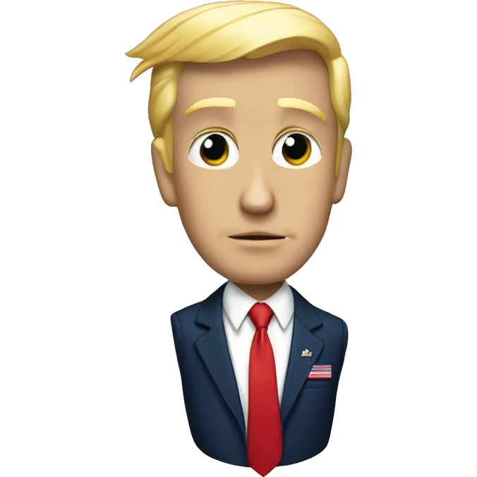 Donald Trump with navy suit and red tie  emoji
