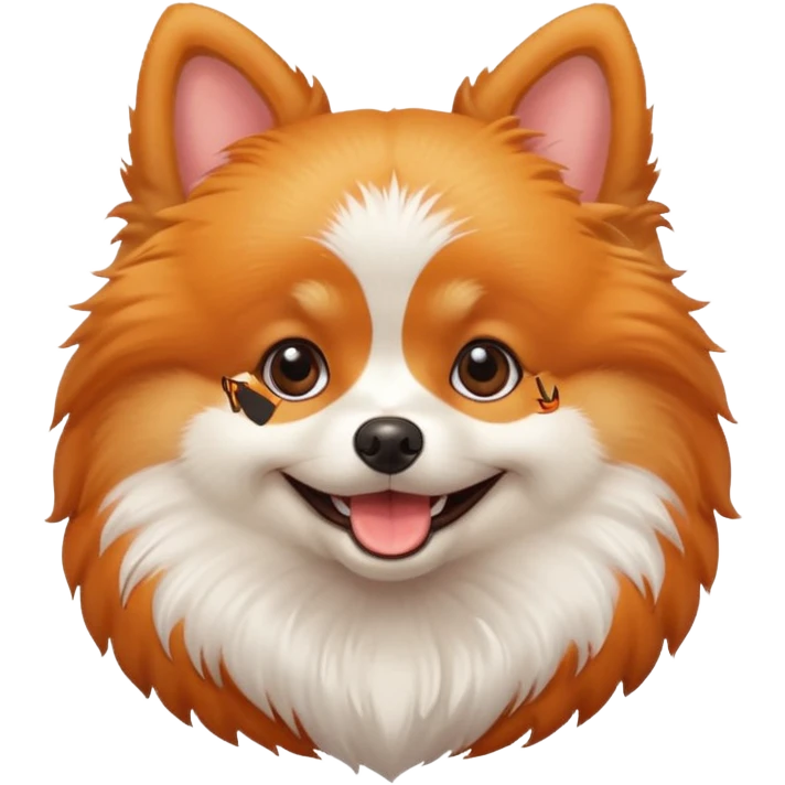 happy Pomeranian dog iOS Style emoji