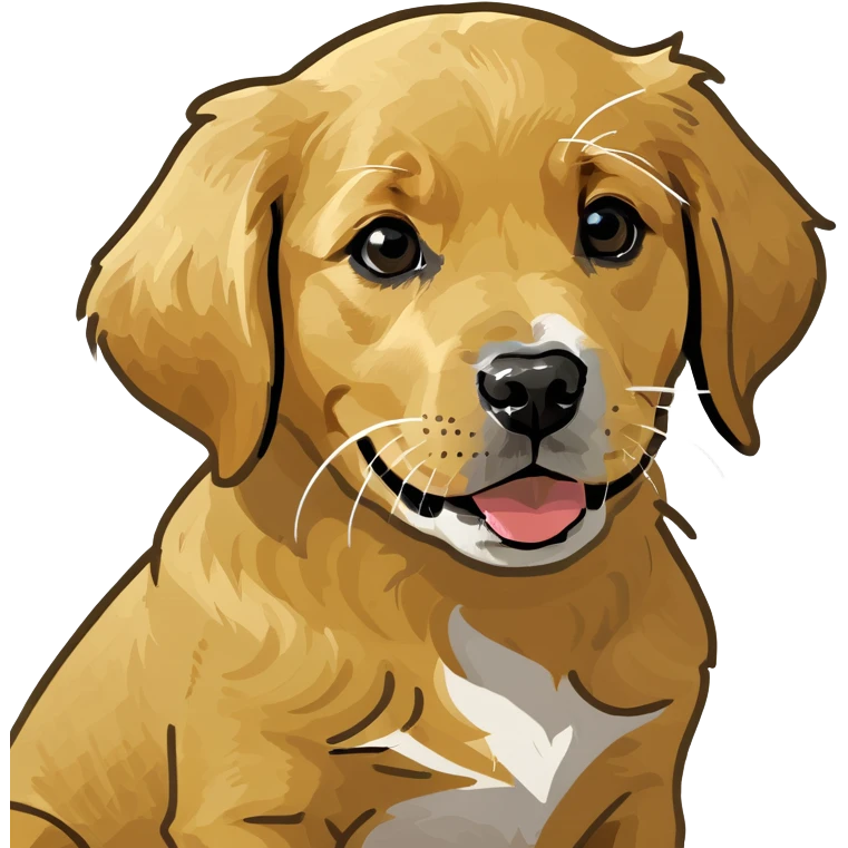 black n grey golden retriever puppy emoji