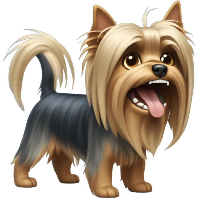 Yorkie growling emoji