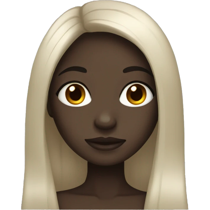 Dark skinned girl with long hair emoji