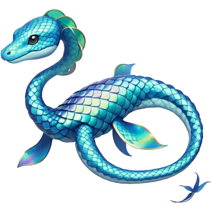 Sleek Serpentine Aquatic Ribbon-bodied Elegant Pokémon-Fakémon-Digimon-Creature, (full body) emoji