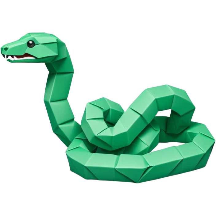 origami snake in color green mint rgb(168, 251, 211) emoji