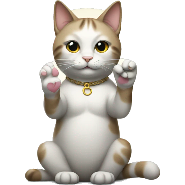 cat doing peace symbol emoji