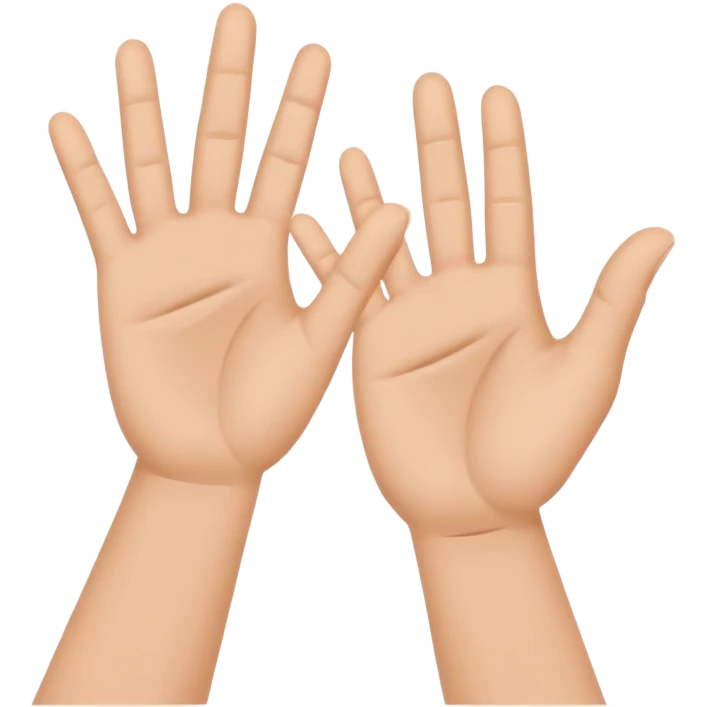 two hands clapping with motion lines, simple and friendly emoji