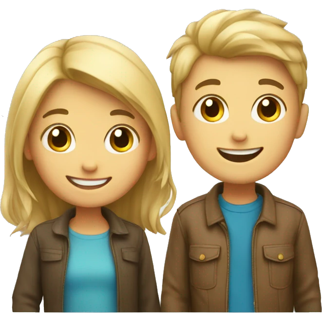 happy girl with boy emoji