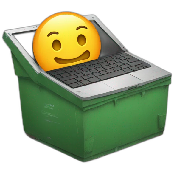 laptop in a dumpster emoji