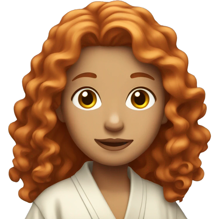 red-haired girl with long wavy hair in a robe emoji