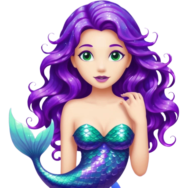 glitter purple mermiad emoji