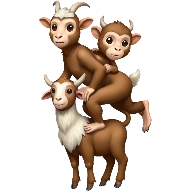 Monkey waring goat on shoulders emoji