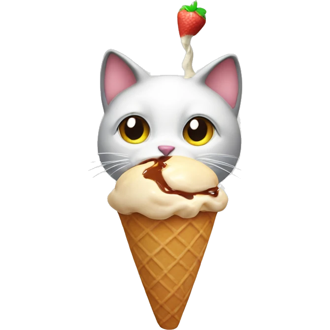 cat eating an ice cream cone  emoji