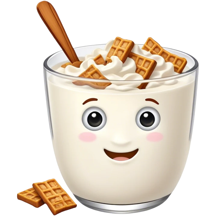 Yogurt with cinnamon toast crunch cereal emoji