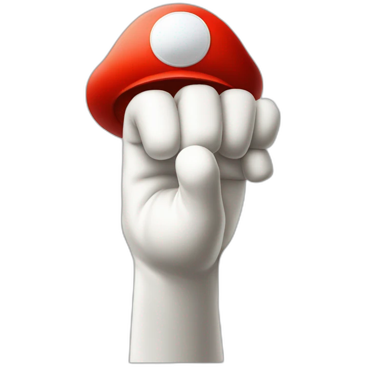 super mario white glove hand index finger pointing straight simple emoji