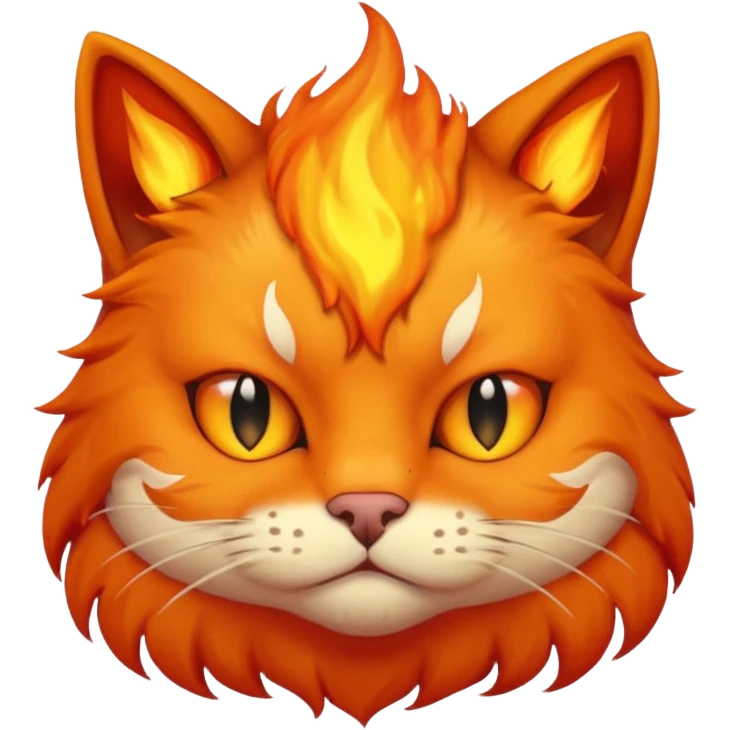 Bored flaming cat emoji